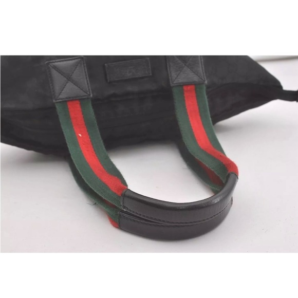 Authenticated Gucci Sherry Black Web Hobo Shoulder Bag Tote Handbag - Picture 6 of 16